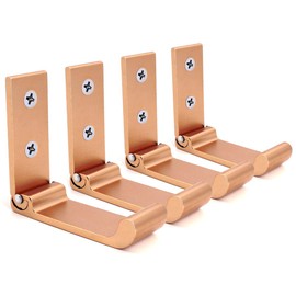 Foldable Wall Hook, Invisible Folding Wall Mount, YOCZOX 4 Pieces Aluminium Wall Mount Hooks, Coat Stand, Clothes Hook, Headphone Holder, Ideal for Kitchen Room etc, Rose Gold