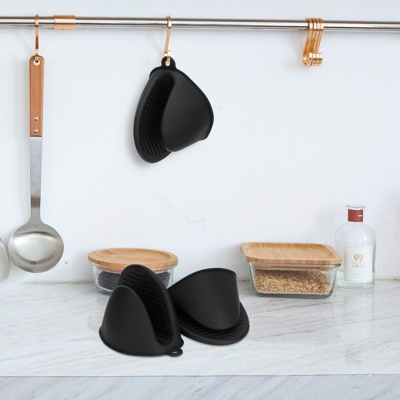 tifanso Silicone Oven Mitts Pot Holders Sets for Kitchen Heat