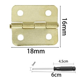 Mini Hinges Small Pack of 50 Hinges Foldable Small 16 x 18 mm Mini Cabinet Hinge with 200 Screws for Jewellery Wooden Box Crafts