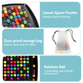 Intellectual Chess Board Rainbow Ball, Ball Removal Chess Board, Rainbow Puzzle Chess, Intelligence Chess Board for Kids Adults (Modern, 120)