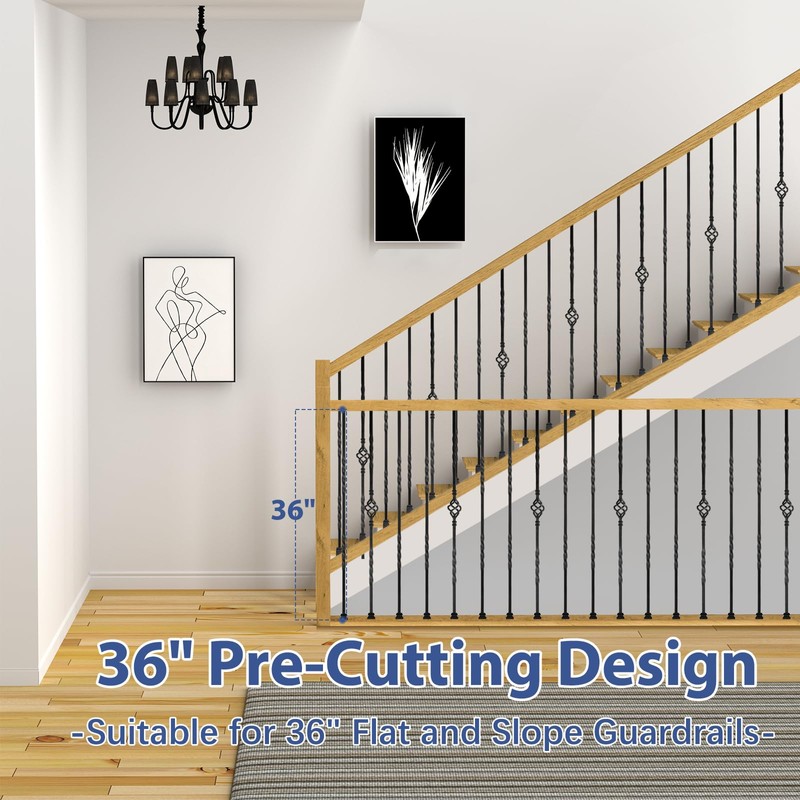 Gyykzz 9 Pack Iron Stair Balusters, 36" Balusters for Staircase