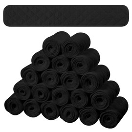 Toulite 20 Pcs Bra Liners for Sweat 18x3 Inch 3 Layer Washable Rectangle Cotton Under Breasts Pads for Women Absorb Sweating (Black)