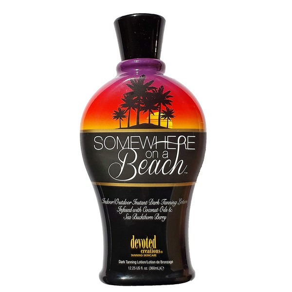 Somewhere on a Beach, Indoor Outdoor, Instant Dark Tanning Lotion 12.25 Ounce