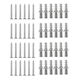 24 Pack Nylon Expansion Tube Hollow Wall Anchor with Screws, Loose Hinge Hole Repair Kit for Concrete, Hollow, Wood & Hinge Hole Repair (6x32mm)