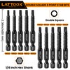 Double Square 8 Point Torx Star Bit Set, Magnetic S2