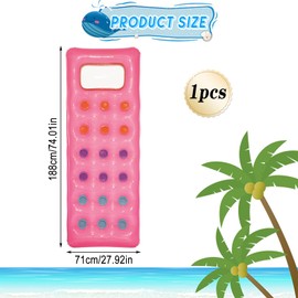 ACTOYS Air Mattress, Water Mattress for Adults, Air Mattress Pool, Inflatable Air Mattress Pool, Inflatable Swimming Bed, Air Mattress Pool Beach for Adults Children 170 x 62 cm (Pink)
