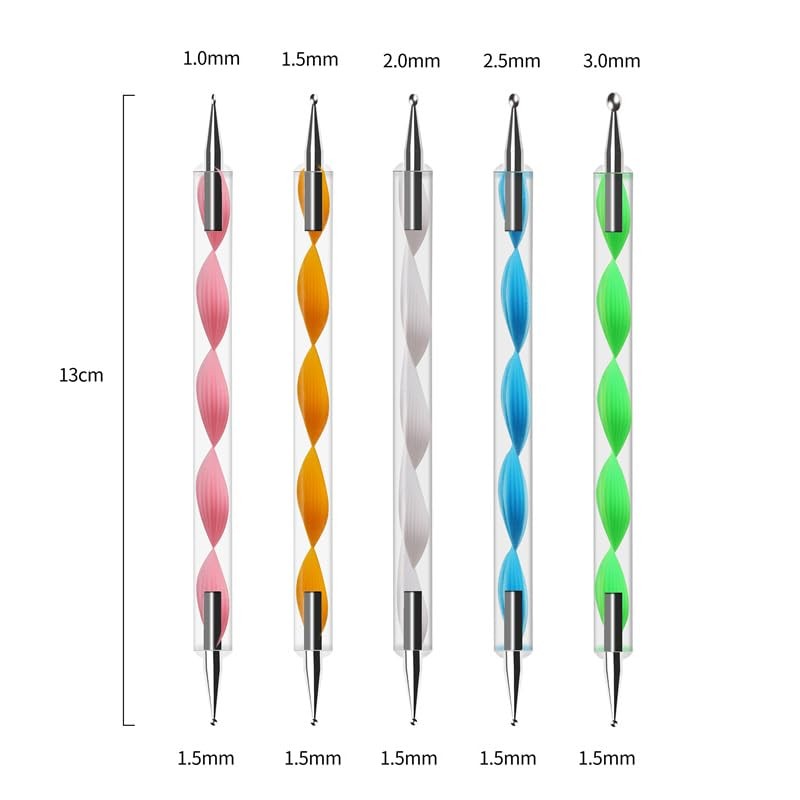 Gembityful Nail Dotting Tools 10 Pcs Kit 5 pcs Double-end