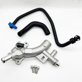 Aluminum Engine Coolant Housing Water Outlet with Hoses Compatible for Chevy Cruze, Sonic, Trax & Buick Encore 1.4L