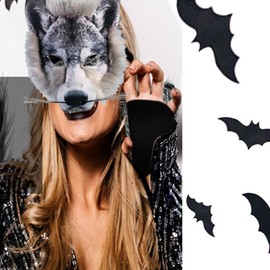 Valpeak Unleash Your Inner Wolf with Our Therian Wolf Mask, Tail, and Paw Set(Wolf three-piece set), Gray