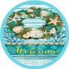 Beach Welcome Wreath Sign, Shells, Starfish, Paddles, Sea Bird, Beach