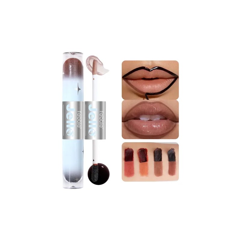 Febble Labial Dual Tinta Peel Off Y Gloss Cristalino 2en1