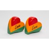 Fine Ceramic Juneteenth Love Hearts Salt & Pepper Shakers Set,