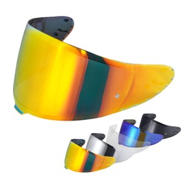 Motorcycle Helmet Visor Replacement for Shoei Z8 NXR2 RF1400 CWR-F2,Motorcycle Wind Shield Helmet Lens,Motorbike Helmet Accessories (Chrome Red)