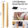Golyhel 2 PCS 11'' Bamboo Spurtle,Sourdough Spatula Bread Mixing Stir