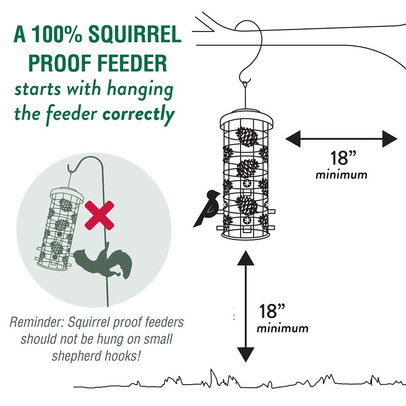 Perky-Pet SBG101 Squirrel Off Max Pinecone Bird Feeder with Flexports