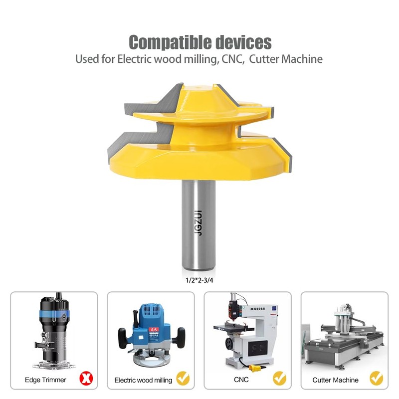 45 Degree Lock Miter Router Bit 1/2 Inch Shank.Woodworking Tools