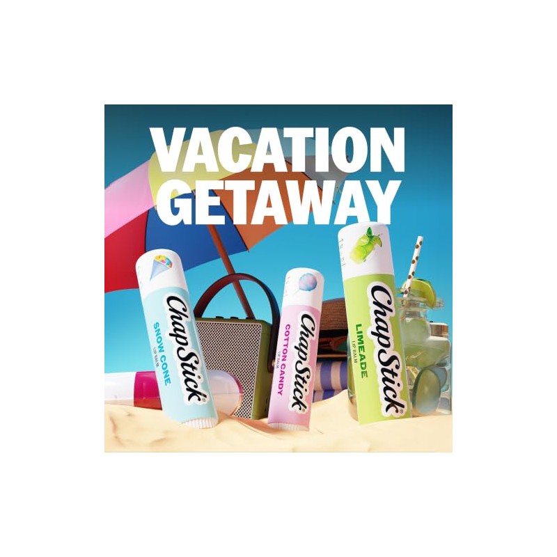 ChapStick Bálsamo Labial, Colección Vacaciones (Cono de Nieve, Limonada y