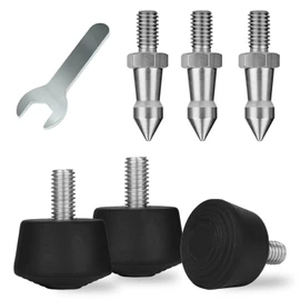 Rigych 6 Pcs Tripod Spike Feet 1/4-20 Thread Rubber Anti-Slip & Stainless Steel Spike Tripod Feet, Tripod Feet Replacement Parts