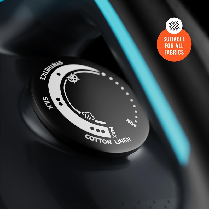 Pursteam SteamBurst+ 1750W Steam Iron, Ceramic Soleplate, Adjustable Steam, Burst