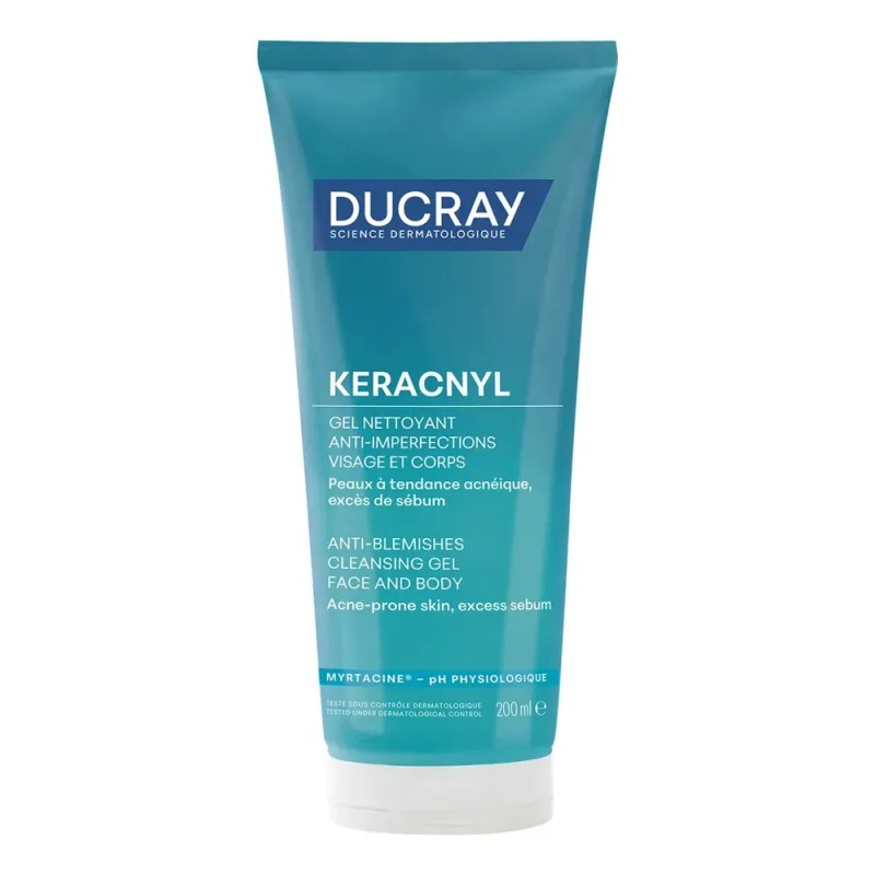 Gel Limpiador Ducray Keracnyl 200 ml Espumoso Anti-Imperfecciones para Piel