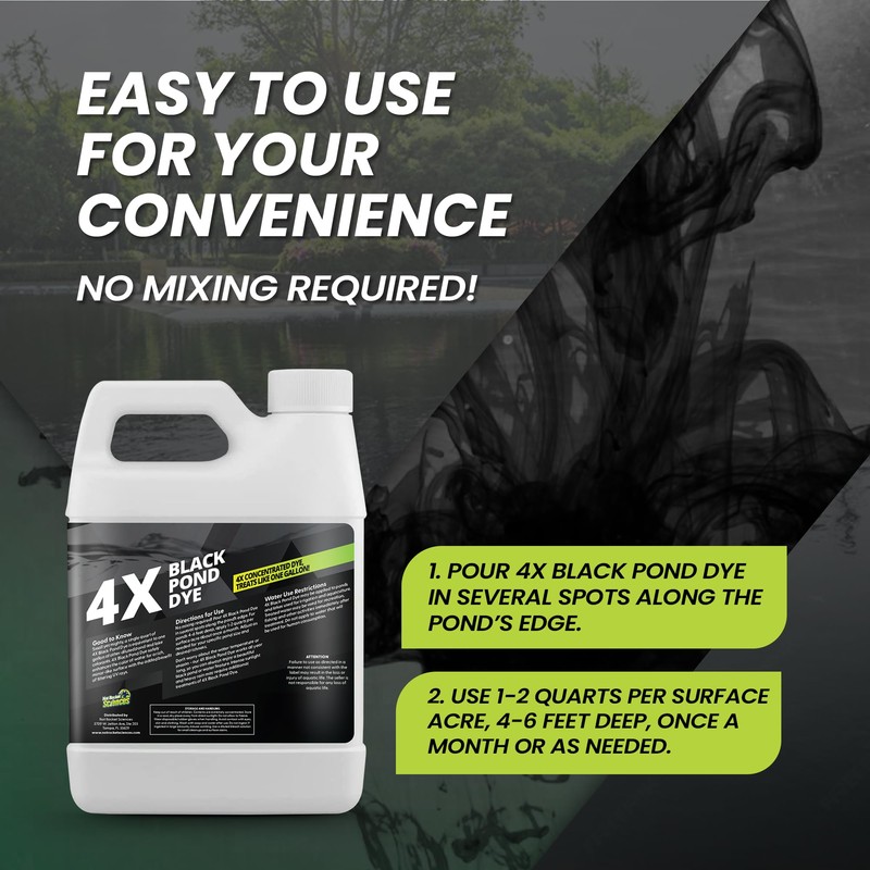 32oz Reflective Black Pond Dye, 4X Concentrate Pond Dye Black,