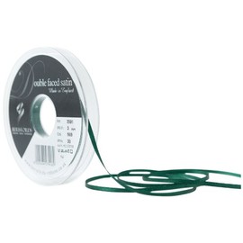 Berisfords Doppelseitiges Polyester-Satinband, 3 mm, Waldgrün