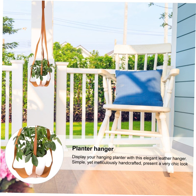 NOLITOY Hanging Planter Leather Sling for Use Flower Pot Holder