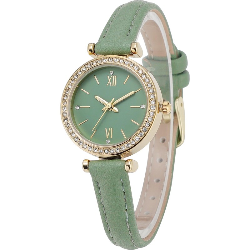 Comtex Fashionable Women's Analogue Quartz White Dial Wrist Watch, Green,