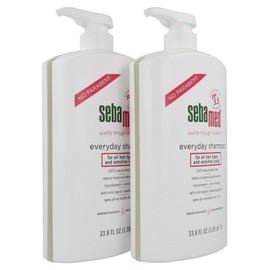 Sebamed Everyday Shampoo for All Hair Types and Sensitive Scalp Hypoallergenic Dermatologist Recommended pH 5.5 Soap and Alkali Free for Soft and Healthy Hair (1 Liter) Pack of 2