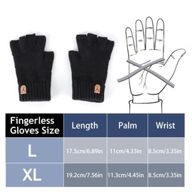 LADES Fingerless Gloves Thermal Winter Gloves Warm Knitted Half Finger Gloves Mittens for Men Women Typing Driving Working