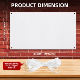 Large Blank Banners 2x4 Feet & 3x6 Feet Banner for Indoor Outdoor Business Office DIY Signs Party, Wedding Decor (1, 2 * 4 Feet)