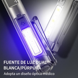 Linterna Led Recargable, JESWO Lámparas LED portátiles recargables, lámparas UV, lámparas de examen médico, lámparas de diagnóstico, 3 tipos de fuentes de luz, selección flexible