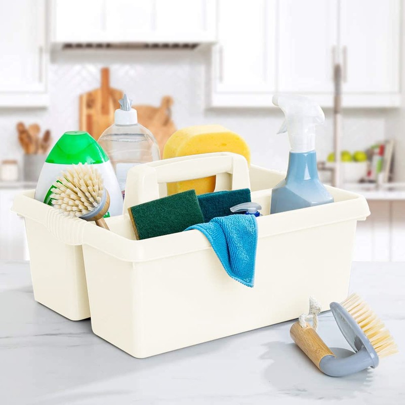 2 Compartment Makeup Organiser With Smooth Plastic Centre Handle Grip