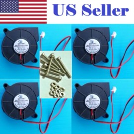 GDstime 4 PCs12V DC 50mm Blower Radial Cooling Fan Hotend Extruder For RepRap 3D Printer