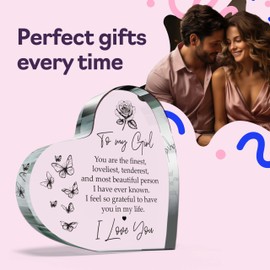 Heartfelt Gifts for Her - My Girl - Acrylic Heart Plaque Keepsake Gift for Partners, 100mm x 100mm Present For Loved One, Birthday, Valentines, Anniversary Appreciation Gifts