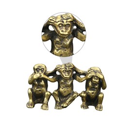 GRIRIW Pure Brass Ornament Office Table Decoration Charming Monkey Model Unique Home Office Decor Craftsmanship
