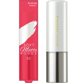 Kiss Me Ferme Soft Matte Rouge 02, Spice Red, 0.1 oz (3.8 g), Slightly Glossy, Color Retention