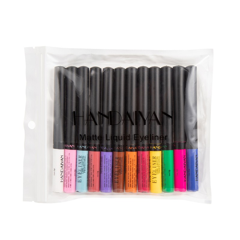 HANDAIYAN 12 Color Matte Liquid Eyeliner Set Eye Makeup Liquid