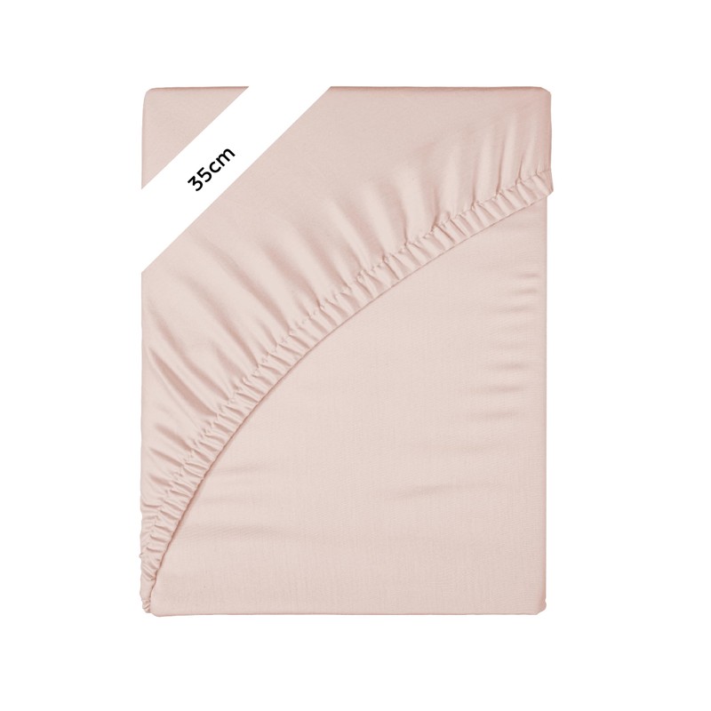 Ev Dekor Single Fitted Sheet Blush,Pink - Deep Pocket Bedsheet