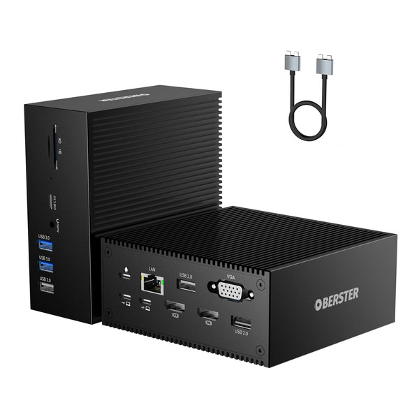 OBERSTER USB C Docking Station, 16 in 2 Dual Monitor