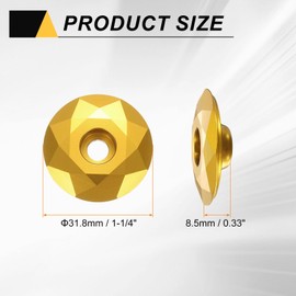 sourcing map 1 1/4" OD Bicycle Headset Stem Top Cap Aluminum Alloy Cycling Headset Cover Stem for Mountain Bike Road Bike MTB, Gold