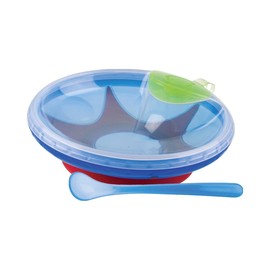 Nuby id5342blue – Hot Water Plate with Suction Cup and Spoon 6 M +