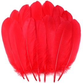Ballinger Big Red Goose Feathers - 120Pcs 6-8inch Feathers Bulk for DIY Crafts,Angel Wings,Dream Catcher and Wedding Party Decor