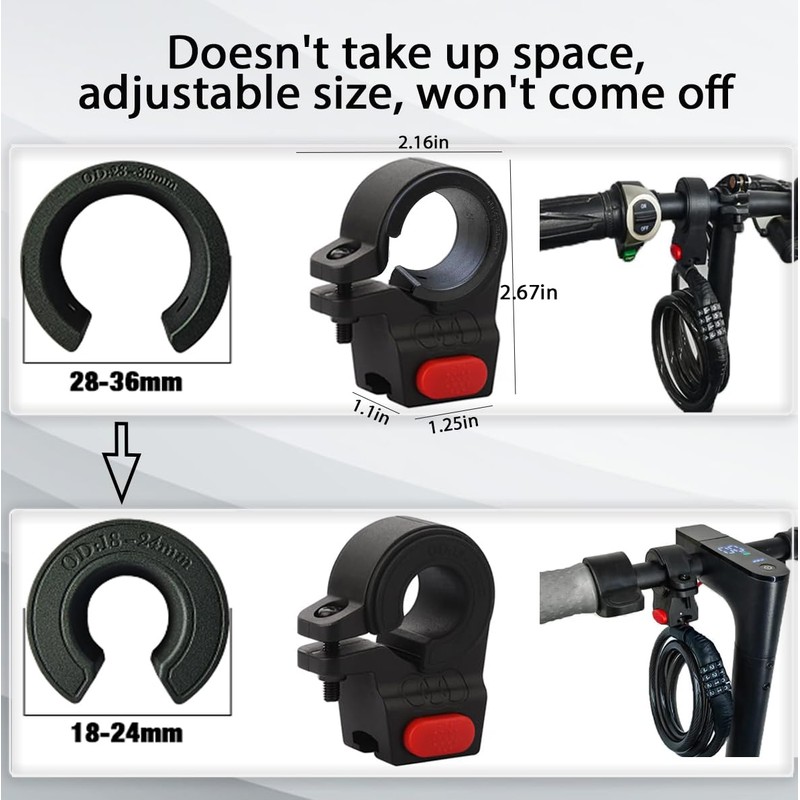 E Scooter Lock,Bike Lock Combination Lock Cable Compatible for Xiaomi