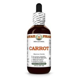 Carrot (Daucus Carota) Dry Root Glycerite, Made in Hawaii, All Natural, Vegan, Lab Tested Alcohol-Free Liquid Extract - 2 fl.oz