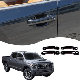 HAPPYHORSE Car Door Handle Cover Compatible with Toyot@ Tundra/Sequoia 2008-2024 ABS Exterior Door Handle Cover Frame Protective Sticker Exterior Accessories (08-21 Piano Black)