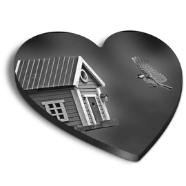 1 x Heart MDF Magnets - Flying Tit Bird House Garden 42566