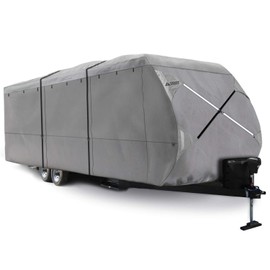 Leader Accessories Windproof Upgraded Travel Trailer RV Cover Fits 16'-18' Camper 300D Top Premium Fabric