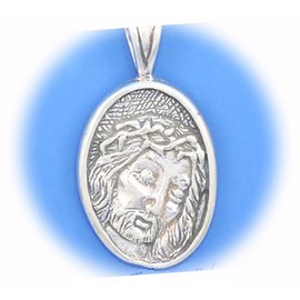 New Jesus Christ with Crown of Thorns 925 Solid Sterling Silver Pendant for Everyday Wear and Any Outfit ISLANL02514