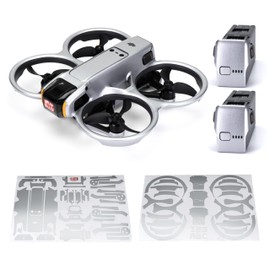 WRAPGRADE Skin Stickers Compatible with DJI Avata 2 (Airforce Silver)